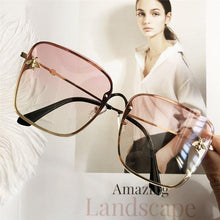 Load image into Gallery viewer, Popular brand Oversize Square Sunglasses For Women and Ladies Luxury Driving Superstar Designer Sunglasses With Shades and Gradient Glasses With UV400 Protection