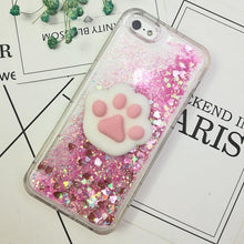 Load image into Gallery viewer, 3D Cat Case For Iphone 5s Se 7 7 Plus Case Liquid Quicksand Glitter Silicone Case For Iphone 8 8 Plus X 6 6s Cover Rubber Silicone Phone Case
