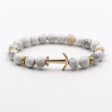 Load image into Gallery viewer, Modern Color Natural Stone Amazing Anchor Elegant Bracelet Nice Arrow White Black Onyx Lava Beads Luxury Bracelets For Women And Men Jewelry