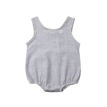 Load image into Gallery viewer, Modern Retro Summer Newborn Baby Girl / Boy Sleeveless Button Bodysuit Outfits Set Romper In elegant Deisgn