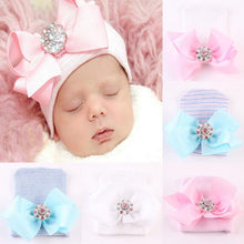 Load image into Gallery viewer, Cute Newest Newborn Baby Girl Comfy Bowknot Cap Elegant Beanie Design Fashionable Babies Hat