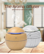 Load image into Gallery viewer, Mini Air Humidifier Ultrasonic USB Aroma Wood Grain LED Night Light Electric Essential Oil Diffuser Aromatherapy Home