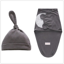 Load image into Gallery viewer, Baby Swaddle Blanket With Cap For Newborn Wrap Cotton Swaddling Bag Baby Envelope Sleep sack Blanket .