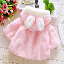 Load image into Gallery viewer, Winter Baby Girls Fur Warm with Cute Rabbit Ears Cloak Coat In Elegant Modern Style For Baby Girls