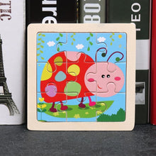 Load image into Gallery viewer, 10pcs Of Wood Puzzle Baby Young Children Early Lessons Learned Intelligence Cartoon Animal Puzzle Wooden Toys Education Puzzles