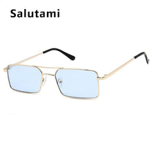 Load image into Gallery viewer, Luxury Famous Retro Modern Square Unisex Men and Women‘s Sunglasses With Alloy Metal Small Frame With Clear Double Bridge Men's Sunglasses