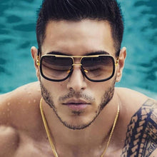Load image into Gallery viewer, Classic Brand Luxury Square Gold Metal Frame Woman and Man Unisex Top Oversized Bog Frame Elegant Sunglasses For Summer Designer