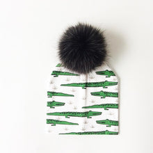 Load image into Gallery viewer, Luxury Modern Unique Toddler Boys and Girls Cartoon Printing Cotton Pompom Cap For Baby Beanie Hat With Pompon For Kids