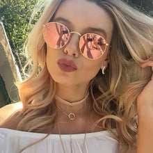 Load image into Gallery viewer, Leon Elegant Unisex Woman and Man Classic Round Sunglasses Designer Glasses Lady Round Luxury Retro Sunglasses With Vintage Mirror Oculos De Sol Gafas