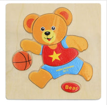 Load image into Gallery viewer, 3D Wooden Children Interesting Puzzle Toys With Animals and Cars Exellent Puzzles Intelligence Kids Early Educational Toys For Children