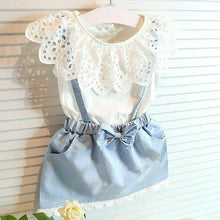 Load image into Gallery viewer, Toddler Kid Girl Ruffles Tops T-shirt  Strap Dress Outfit Cute Clothes Set Perfect Gift Unique Design