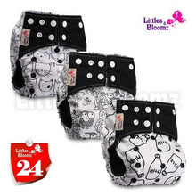 Load image into Gallery viewer, Modern Luxury Printed Washable Real Cloth Pocket Nappy,3 nappies/diapers Set For Girls and Boys Baby In Elegant Style