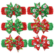Load image into Gallery viewer, Baby Headband Ribbon Toddler Hair Accessories Girl Newborn Bow Christmas Headwear headwrap