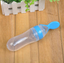 Load image into Gallery viewer, Safety Silicone Bottle For Infant Dids Deeding Bottles With Spoon Baby Food Supplement Bottle Cup For Kids