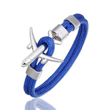 Load image into Gallery viewer, Luxury Plane Bracelets For Men and Women Charm Survival Rope Chain Paracord Bracelet Metal Airplane Hooks Summer Style