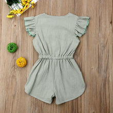 Load image into Gallery viewer, Baby Toddlers Baby Girl Button Sleeveless Ruffle Playsuit Jumpsuit Outfits For Girls