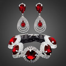 Load image into Gallery viewer, Modern NEW Trend Luxury Woman Elegant Wedding Bridal Jewelry Sets For Women Rhinestone Austrian Crystal Jewelry Set Bracelet Earrings Set