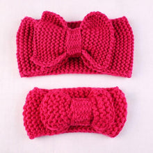 Load image into Gallery viewer, Handamde Mom and Daughter Elasticity Headband Solid Knitted Bowknot Hairband Hair Accessories For Mom and Baby