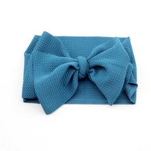 Load image into Gallery viewer, Modern Luxury Newborn Large Bow Cotton Rainbow Print Headwrap Baby Girl Fabric Messy Bow Turban Headband