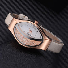 Load image into Gallery viewer, Women Fashion Luxury Watch Leather Strap Women Bracelet Clock Ellipse Rhinestone PU Sport Quartz Watch Wrist Watches For Women and Girls
