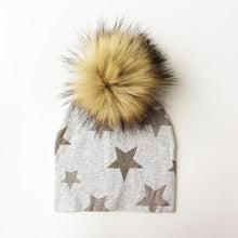 Load image into Gallery viewer, Luxury Modern Baby Hat Cotton Printing Hat With Pompon For Girls Autumn Winter Boys Caps Children Bonnet For Kids