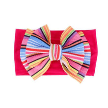 Load image into Gallery viewer, Handmade Bow Flowers Baby Headbands Printed Bowknot Elastic Baby Turban Newborn Hair Accessories For Baby Girls