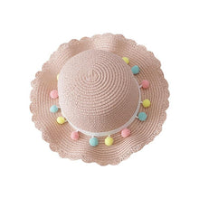 Load image into Gallery viewer, Luxury Baby Lady Girl Summer Straw Sun Handmade Beach Hat In elegant Modern Deign For Kids
