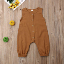Load image into Gallery viewer, Solid Color Sleeveless Cotton Romper Jumpsuit Playsuit Outfits for Newborn Baby Boy/Girl In Classic Design