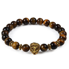 Load image into Gallery viewer, Modern Leopard Tiger Eye Lion Head Elegant Bracelet Owl Buddha Bead Luxury Bracelets Bangles Skull Charm Natural Stone Bracelet Yoga Jewelry For Men And Women