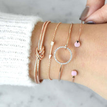 Load image into Gallery viewer, Luxury Modern Gold Crystal Circle Arrow Bracelets Set for Women In Bohemian Pink Opal Adjustable Charm Bracelet Jewelry Style for Women and Ladies