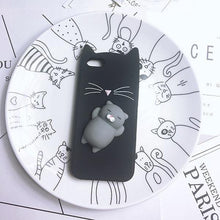 Load image into Gallery viewer, Cat Soft Silicone Mobile Phone Case Back Cover 3D Cute Bear Seal Phone Case For iPhone 6 6S 7 8 Plus X Case Cartoon Cat Ear Silicone Case For iPhone5S SE 8 Plus
