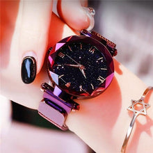 Load image into Gallery viewer, Women's Fashion Starry Sky Watches Magnet Buckle Mesh Belt Diamond Quartz Watch Women Dress Clock For Women and Girls