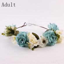 Load image into Gallery viewer, Modern Flower Headband Newborn Matching Flower Crown for Mother Kids Hair Band Accessories