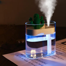 Load image into Gallery viewer, 160ML Ultrasonic Air Humidifier Clear Cactus Color Light USB Essential Oil Diffuser Car Purifier Aroma Mist Maker