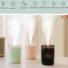 Load image into Gallery viewer, 280ML Ultrasonic Air Humidifier Candle Romantic Soft Light USB Essential Oil Diffuser Car Aroma Mist Maker