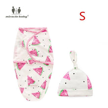 Load image into Gallery viewer, Baby Swaddle Blanket With Cap Swaddle Wrap Swaddling bag Baby Sleeping Bag