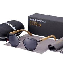 Load image into Gallery viewer, Bamboo High Quality Female Sunglasses Oversized Women Polarized Sunglasses With Natural Bamboo In Elegant and Luxury Cat eye Eyewear Luxury Style