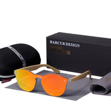 Load image into Gallery viewer, Luxury Sping Hinge Round Sunglasses Bamboo Wood Sunglasses For Men and Women Eyewear With UV400 Protection