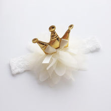 Load image into Gallery viewer, New Pink And Beige Crown Flowers Hairbands Girls Headbands Elastic Hair Band Kids Hair Accessories For Baby Girls