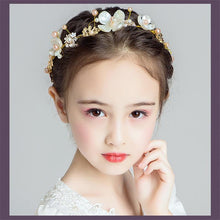 Load image into Gallery viewer, Handamde Lucury Hair Accessories For Girls Kids Flower Crown Adjustable Flower Headband Pearls Head Wreath For Girls