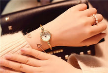 Load image into Gallery viewer, Small Gold Bangle Bracelet Luxury Watches Stainless Steel Retro Ladies Quartz Wristwatches Fashion Casual Women Dress Watch For Women and Girls