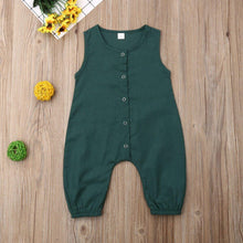 Load image into Gallery viewer, Solid Color Sleeveless Cotton Romper Jumpsuit Playsuit Outfits for Newborn Baby Boy/Girl In Classic Design