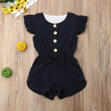 Load image into Gallery viewer, Baby Toddlers Baby Girl Button Sleeveless Ruffle Playsuit Jumpsuit Outfits For Girls