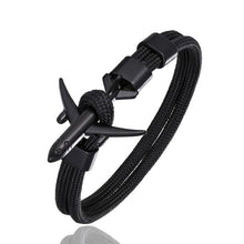 Load image into Gallery viewer, Luxury Plane Bracelets For Men and Women Charm Survival Rope Chain Paracord Bracelet Metal Airplane Hooks Summer Style