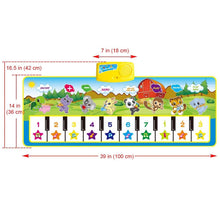 Load image into Gallery viewer, Animals Musical Mat Carpet with 10 Keys Record Function Animal Sounds Play Touch Piano Educational Toys For Kids