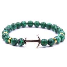 Load image into Gallery viewer, Modern Color Natural Stone Amazing Anchor Elegant Bracelet Nice Arrow White Black Onyx Lava Beads Luxury Bracelets For Women And Men Jewelry