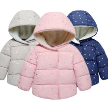 Load image into Gallery viewer, Shiny Modern Luxury Speciall Designed Winter Outerwear Hooded Coat & Jacket Winter Fashion Kids clothing Models For Babies and Girls 3-24 Months
