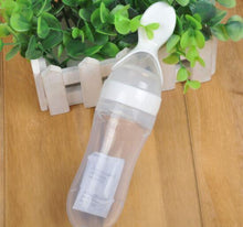 Load image into Gallery viewer, Safety Silicone Bottle For Infant Dids Deeding Bottles With Spoon Baby Food Supplement Bottle Cup For Kids