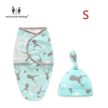 Load image into Gallery viewer, Baby Swaddle Blanket With Cap Swaddle Wrap Swaddling bag Baby Sleeping Bag