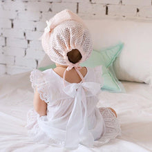 Load image into Gallery viewer, Cute Princess Baby Hat With Bow Solid Color Lace Hollow for Baby Girl Cap Toddler Kids Beach Bucket Hats In Retro Design